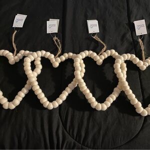 Set of (4) soft heart ornaments for Christmas tree - holiday decor warm & cozy